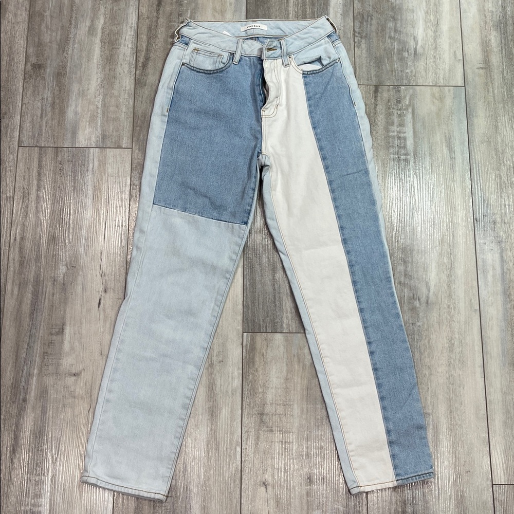 PacSun Two-Tone Denim Jeans in Blue and White
